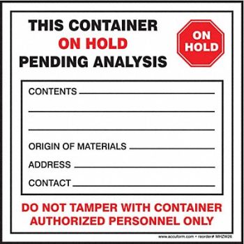 ACCUFORM DOT Handling Label Waste 4 W PK100, 9T433