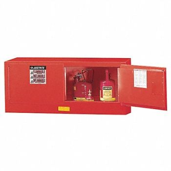JUSTRITE Flammable Safety Cabinet 12 gal Red, 102XL8