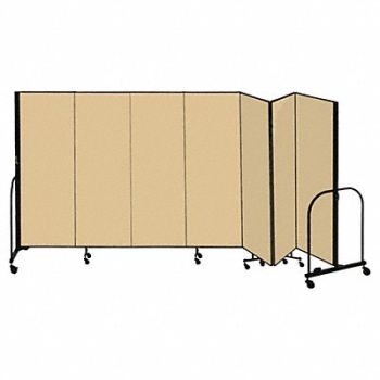 SCREENFLEX F1889 Partition 13 Ft 1 In W x 5 Ft H Beige, 9FJ03