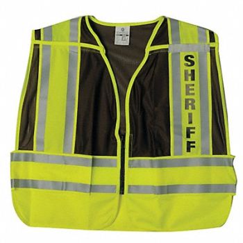 KISHIGO Safety Vest Brown Sheriff M/XL, 9FPP3