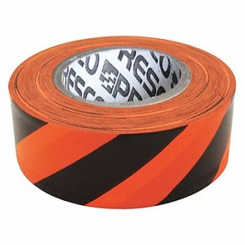 PRESCO PRODUCTS CO Flagging Tape Orng/Blk 300ft x 1-3/16 In, 9G193