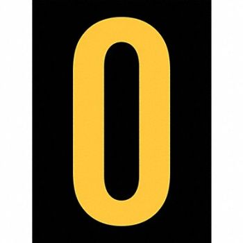 STRANCO INC Reflective Number Label 0 2-1/2in H PK25, 9G572