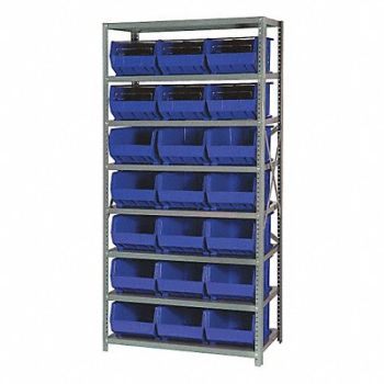 QUANTUM STORAGE SYSTEMS E1501 Bin Shlvng 18inx75inx36in Blue, 9G867