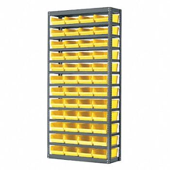 AKRO-MILS Bin Shlvng 18inx79inx36in Yellow, 9HR56