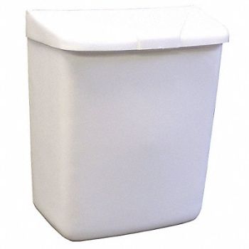 HOSPECO Sanitary Napkin Receptacle White, 9GCD5