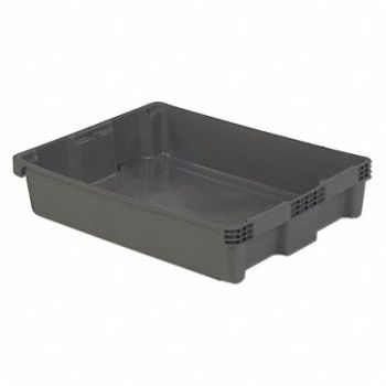 LEWISBINS Stk and Nest Ctr Gray Solid Polyethylene, 9GCG5