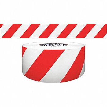 GRAINGER APPROVED Barricade Tape Red/White 200 ft x 3 In, 9GD04