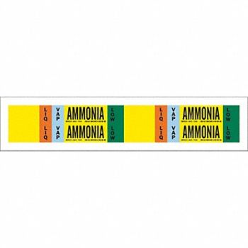BRADY Pipe Marker Ammonia 1 1/8in H 7in W, 9GE22