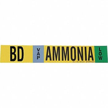BRADY Pipe Marker Ammonia 2 1/4 in H 14 in W, 9GE23