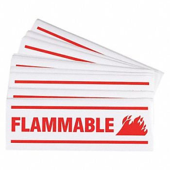 BRADY Flammable Label 3.5in x 10in Paper PK100, 9GE79