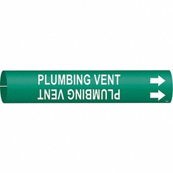 BRADY Pipe Marker Plumbing Vent 2 in W, 9GEG2