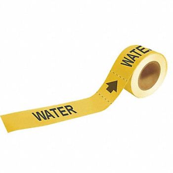 BRADY Pipe Marker Water 2 in H 12 in W, 9GEG5