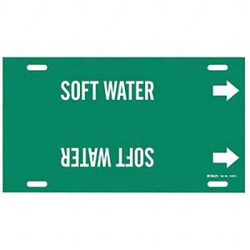BRADY Pipe Marker Soft Water 10 in H 24 in W, 9GEV8