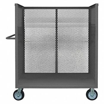GRAINGER APPROVED 3 Sided Mesh Cart 1 Shelf 2000 lb., 9JE98