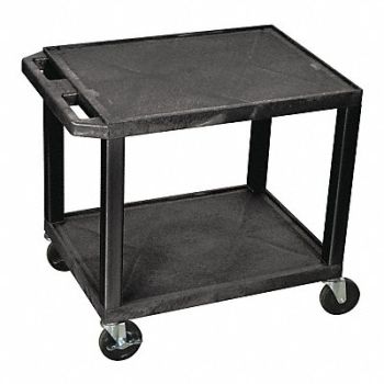 GRAINGER APPROVED Utility Cart 300 lb Cap. Resin 2 Shlvs, 9GMU7