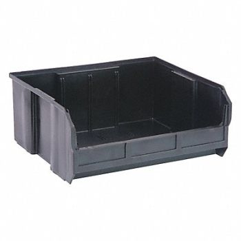 QUANTUM STORAGE SYSTEMS F0607 Hang and Stack Bin Black PP 7 in, 9GP89