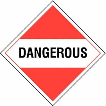 STRANCO INC DOT Container Placard 10-3/4 Label W, 8T323