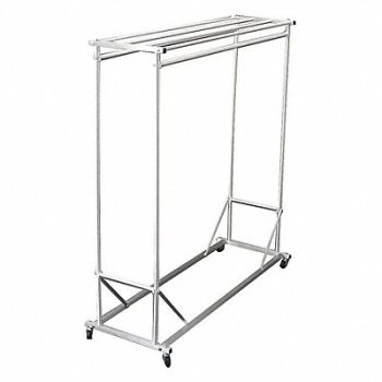GLARO Double Sided Mobile Coat Rck 48 In Satin, 9HV68