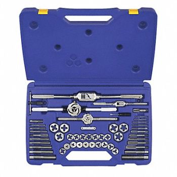 IRWIN HANSON Tap/Die Set 53pc NC NF NPT, 9K174
