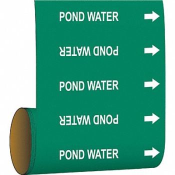 BRADY Pipe Marker Pond Water 12 in H 12 in W, 9KC99