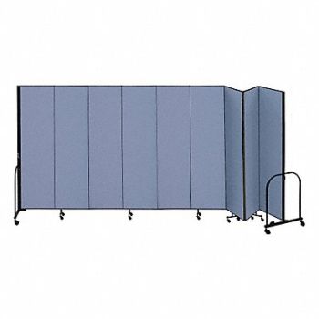 SCREENFLEX F1897 Partition 16 Ft 9 In W x6 Ft 8 In H Blue, 9KA82