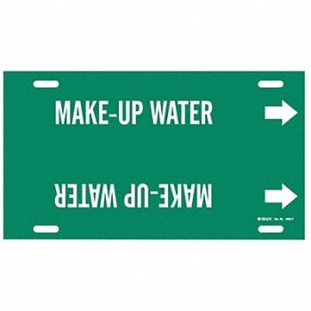 BRADY Pipe Marker Make Up Water 8 in H 16 in W, 9KAA8