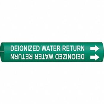 BRADY Pipe Marker Deionized Water Return 2in H, 9KAU3