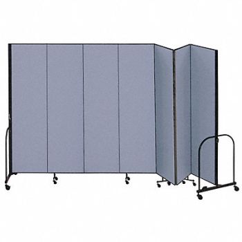 SCREENFLEX F1892 Partition 13 Ft 1 In W x7 Ft 4 In H Blue, 9KF88