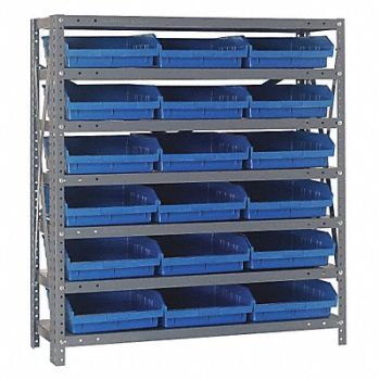 QUANTUM STORAGE SYSTEMS E1514 Bin Shlvng 12inx39inx36in Blue, 9KJ78