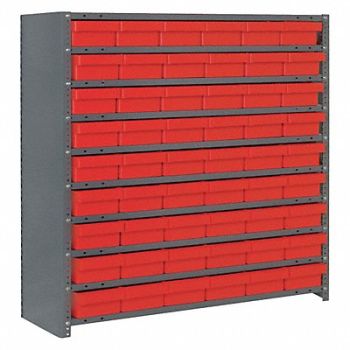 QUANTUM STORAGE SYSTEMS E7215 Enclosed Bin Shlvng 12x39x36in Red, 9KVC5