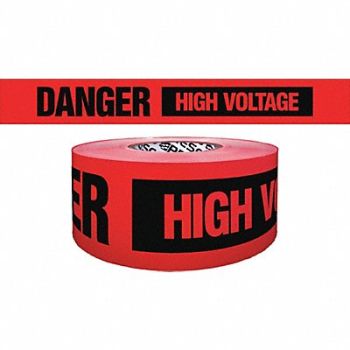 GRAINGER APPROVED Barricade Tape Red/Black 500 ft x 3 In, 9KYY1