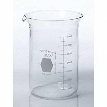 KIMBLE KIMAX Beaker Low Form Glass 4000mL PK6, 38VK22