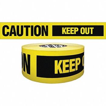 GRAINGER APPROVED Barricade Tape Yellow/Black 200ft x 3 In, 9LCM6