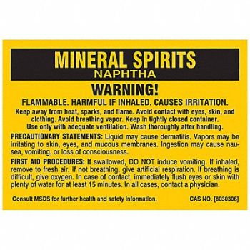 BRADY Chemical Label Polyester 2 in H PK25, 9LCP1