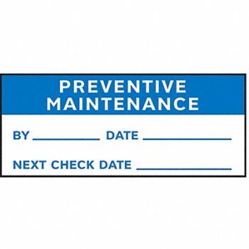 STRANCO INC Inspection Label ENG Maintenance PK350, 8UTG8