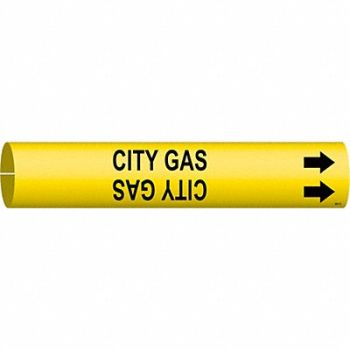 BRADY Pipe Mrkr City Gas 2 13/16in H 2 4/5in W, 9LDC0