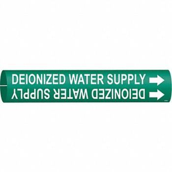 BRADY Pipe Marker Deionized Water Supply, 9LDC1