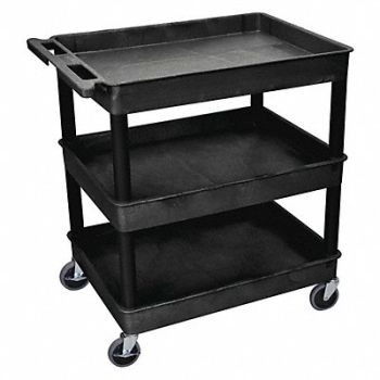 GRAINGER APPROVED Utility Cart 400 lb Cap. PE 3 Shelves, 9LDN6