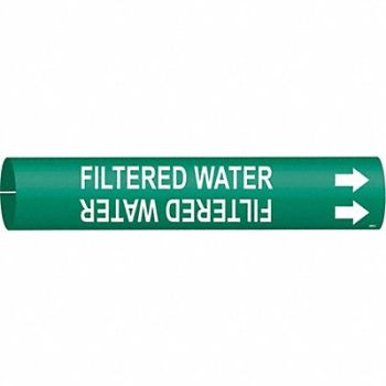 BRADY Pipe Marker Filtered Water 2 in H 2 in W, 9LDX5