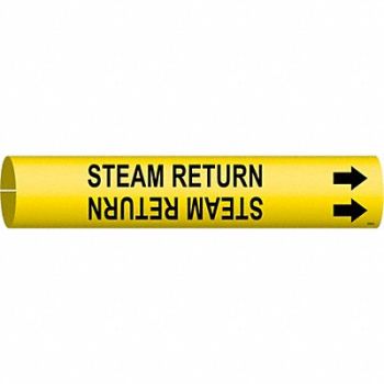 BRADY Pipe Mrkr Steam Return 13/16in H 4/5in W, 9LEU5
