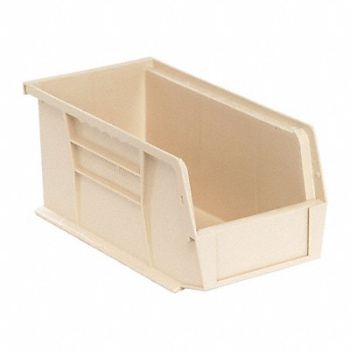 QUANTUM STORAGE SYSTEMS F0600 Hang and Stack Bin Ivory PP 5 in, 9LG59
