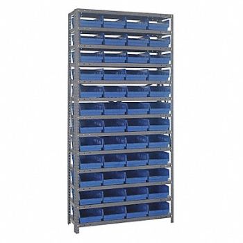 QUANTUM STORAGE SYSTEMS E1517 Bin Shlvng 18inx75inx36in Blue, 9LHX2