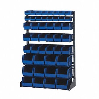 QUANTUM STORAGE SYSTEMS E1534 BinRailFlrRck 15inx54inx36in LdCp 37 lb, 8Y476