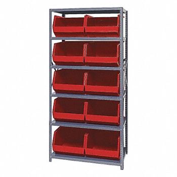 QUANTUM STORAGE SYSTEMS E1504 Bin Shlvng 18inx75inx36in Red, 9LJC8