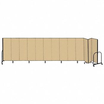 SCREENFLEX F1907 Partition 24 Ft 1 In W x 5 Ft H Beige, 9LM19