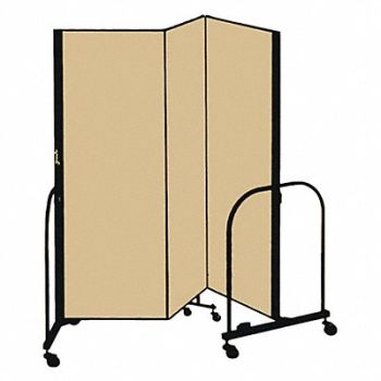 SCREENFLEX F1876 Partition 5 Ft 9 In W x 4 Ft H Beige, 9LML3