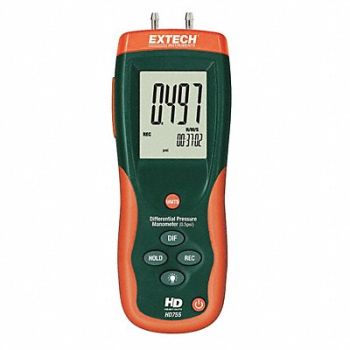 EXTECH Digital Manometer 0 psi to 2 psi, 9LW58