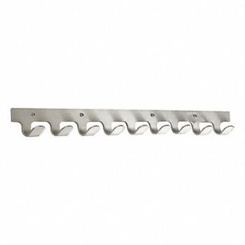 GLARO Coat Hook 10 Hooks 30 In W Satin Alumin, 9MD85