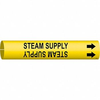 BRADY Pipe Mrkr Steam Supply 13/16in H 4/5in W, 9MDT6