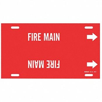 BRADY Pipe Marker Fire Main 8 in H 16 in W, 9MDT7